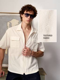 The Souled Store - Oversized Pristine Men Textured Shacket
