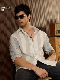 The Souled Store - Striped Monotone Men Relaxed Shirt