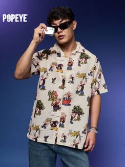 The Souled Store - Official Cotton Linen Popeye Family Men Shirts