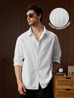 The Souled Store - Stripes Moonlight Men Relaxed Shirts