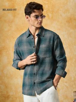 The Souled Store - Teal Clover Men Overshirts Casual Shirt