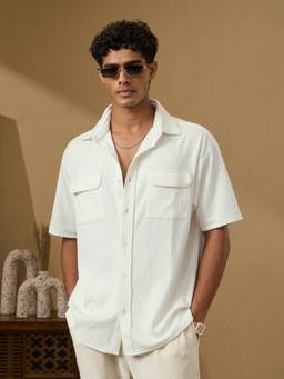 The Souled Store - Egret Men Oversized Shirts