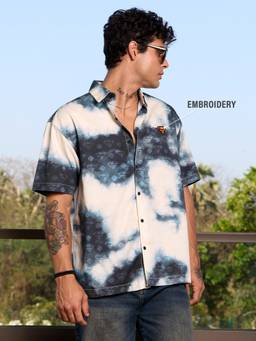 The Souled Store - Official Superman Tie-Dye Men Oversized Shirt