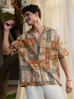 The Souled Store - Indian Arts Jungle Heir Men Oversized Shirts