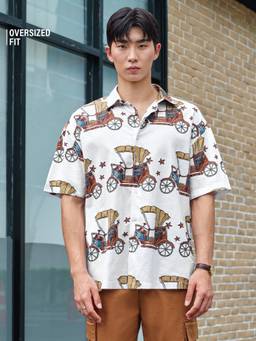 The Souled Store - Cotton-Linen Tuk-Tuk Men Oversized Shirt
