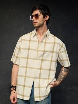 The Souled Store - Frost grid Men Oversized Shirts