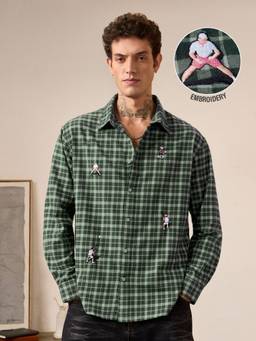 The Souled Store - Tss Originals Tennis Green Men Checks And Stripes Shirts