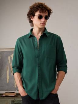 The Souled Store - Green Grove Men Solid Shirts
