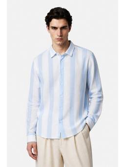 Snitch - Light Blue Stripes Full Sleeves Regular Shirt For Men