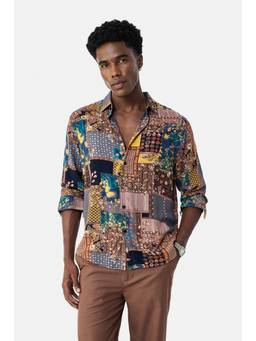 Snitch - Multicolour Abstract Full Sleeves Regular Casual Shirt For Men