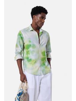Snitch - Green Tie And Dye Full Sleeves Regular Casual Shirt