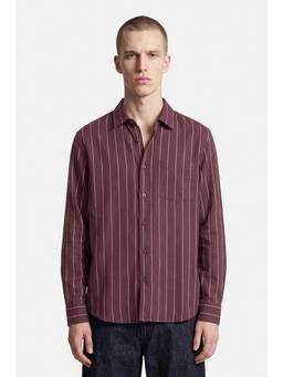 Snitch - Burgundy Stripes Full Sleeves Regular Casual Shirt For Men