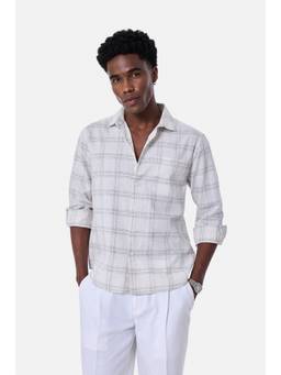 Snitch - Off White Checks Full Sleeves Regular Casual Shirt