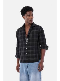 Snitch - Black Checks Full Sleeves Regular Casual Shirt