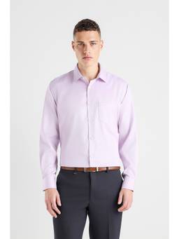 Van Heusen - Men Lilac Regular Fit Solid Full Sleeves Formal Shirt