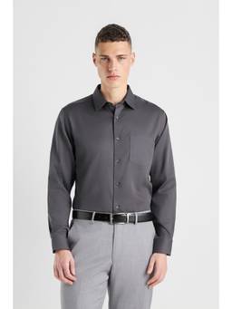Van Heusen - Men Grey Regular Fit Solid Full Sleeves Formal Shirt