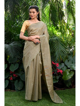 Beatitude - Green Kota Handwoven Banswara Silk Saree with Unstitched Blouse