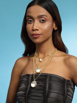 Ruby Raang Studio - Gold-Plated & White Brass Layered Necklace