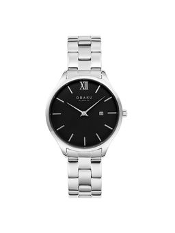 Obaku - Vibe Blacksteel Quartz Black Round Dial Mens Watch - V266Gdcbsc