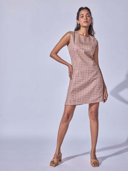 The Label Life - Dusty Rose Printed Flap Pocket Dress