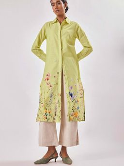 The Label Life - Lime Floral Print Shirt Dress