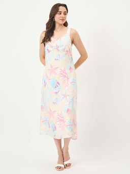 Madame - Peach Rayon Dress