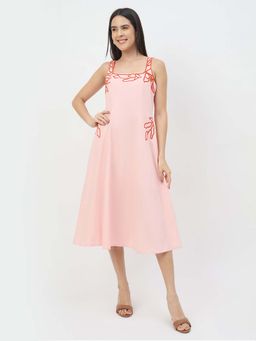 Madame - Blush Pink Cotton Midi Dress