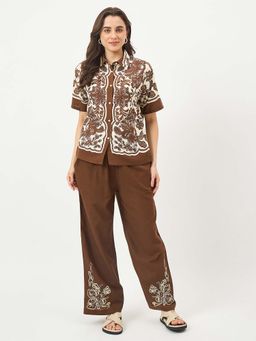 Madame - Brown Printed Co-ord Set