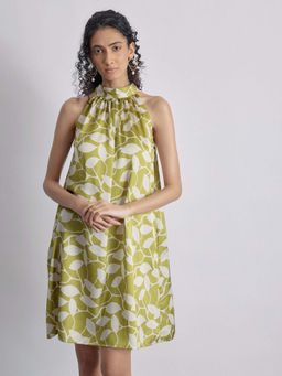 The Label Life - Lime Printed Halter Dress
