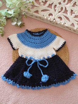Woonie - Girls Navy Blue Acrylic Dress