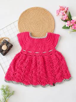 Woonie - Girls Pink Acrylic Dress
