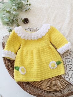 Woonie - Girls Yellow Acrylic Dress