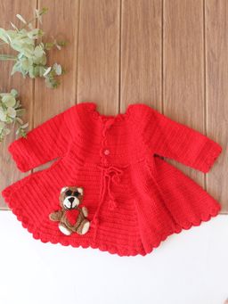 Woonie - Girls Red Acrylic Dress