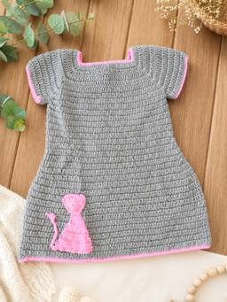 Woonie - Girls Grey Acrylic Dress