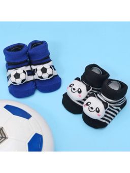 Yellow Bee - Football & Panda Socks for Boys (Pack Of 2)