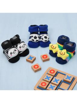 Yellow Bee - Panda & Football Socks for Boys (Pack Of 3)