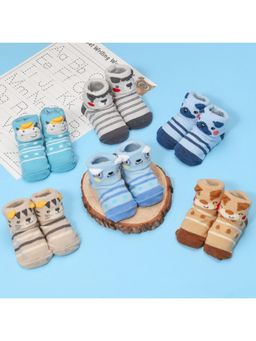 Yellow Bee - Charming Critters Anti Socks for Boys (Pack Of 6) (6-12 Months)