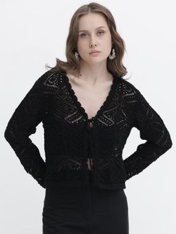 RAREISM - Barca Primary Black Cotton Shrug