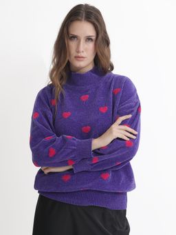 RAREISM - Kuhre Primary Purple Polyester Sweater