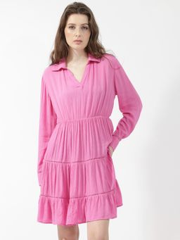 RAREISM - Magner Primary Pink Cotton Dress