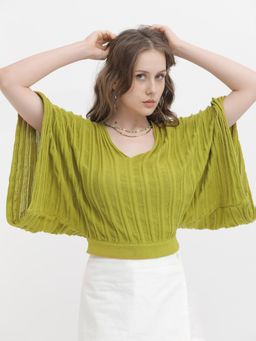 RAREISM - Marida Primary Olive Cotton Top