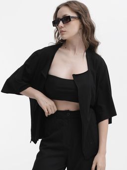 RAREISM - Nirv Primary Black Cotton Shrug