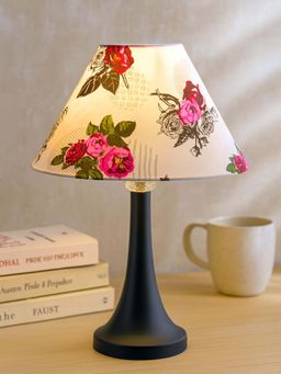 Homesake - Black Metal Table Lamp Cone Rose, for Living Room, Home Decor Light