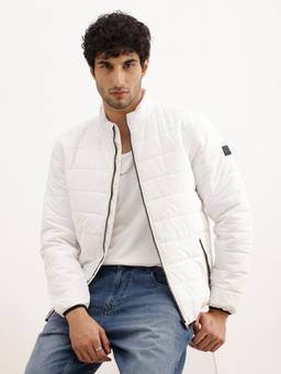 WROGN - White Solid Regular Fit Puffer Jacket