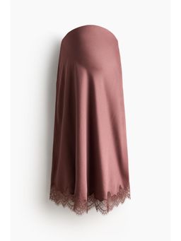 H&M - Women Pink MAMA Lace-Trimmed Slip Skirt