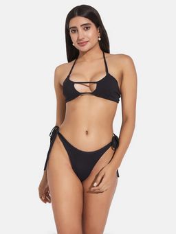 G Heist - Women Ribbed Halter Neck Beach Wear Swimwear Bra and Panty