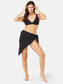 G Heist - Women Ribbed Halter Neck Swimwear Bra and Panty with Sarong
