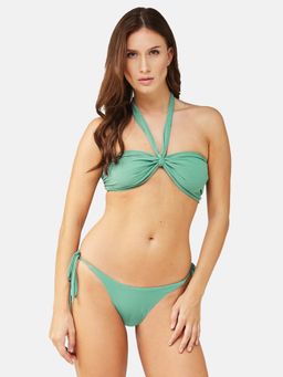 G Heist - Women Stretchable Ribbed Halter Swim Swimwear Bra and Panty