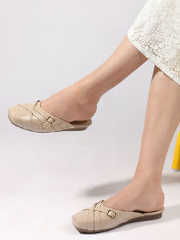Carlton London - Stylish beige color for versatile pairing Mules - Beige