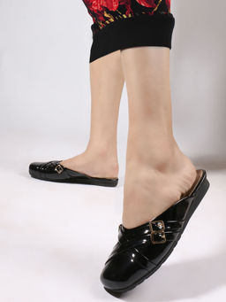 Carlton London - Stylish beige color for versatile pairing Mules - Black